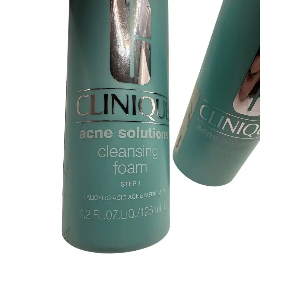 Set of 2 Clinique Acne Solutions Cleansing Foam Salicylic Acid 4.2 fl.Oz/125 ml